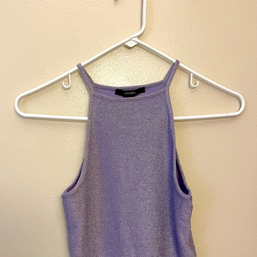 Forever 21 Lavender Glitter Tank Top